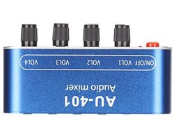 Mini 4-kanaals Stereo Mixer met Volume-aanpassing en 3.5mm Uitgang voor Laptop en Hoofdtelefoon