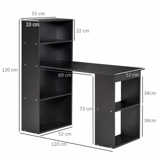 Computerbureau, Kantoortafel, Bureau met Slimme LED-verlichting en Stopcontacten, Werktafel met 4 Grote Laden en Monitorstandaard, Studeerkamer Woonkamer Thuiskantoor Zwart | NL