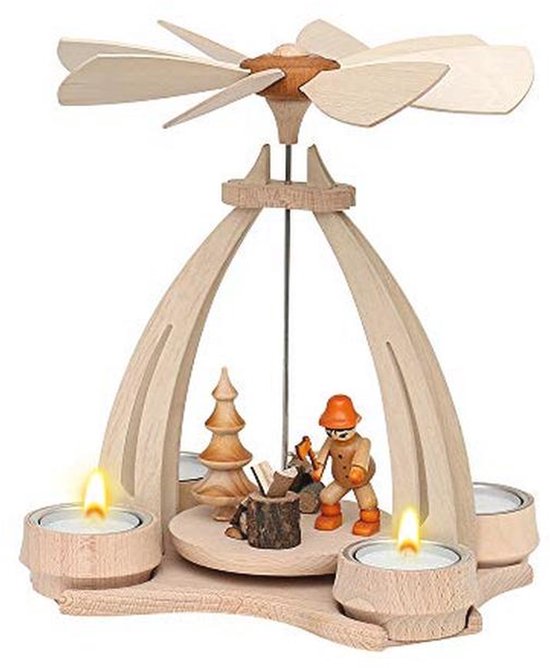 BRUBAKER Christmas Pyramid - Nativity Scene with Jesus in a Manger - Designed in