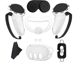 Siliconen hoesje Geschikt voor Quest3, Meta Quest3 beschermhoes, VR-accessoires, handheldhoes, zonnebrandmasker - wit