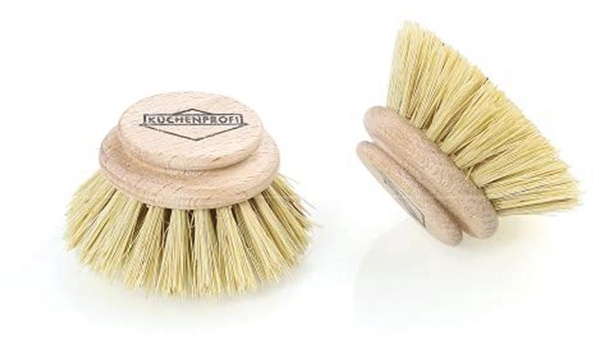 Vervangborstels voor afwasborstel - Houten borstelkoppen - 2 Stuks - Beige - 4 x 4 x 4 cm