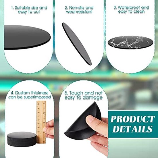 50 Stuks Pooltafel Voet Pads - Rubber Shims voor het Egaliseren van Tafels en Stoelen — afbeelding 5