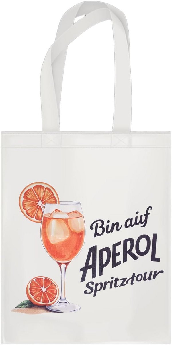 Grote Katoenen Tas met Spuitzak en Aperol Thema - Herbruikbare Tote Bag