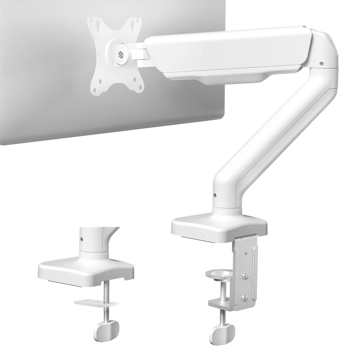 In hoogte Verstelbare Monitorarm voor 17-32 Inch Schermen, Wit