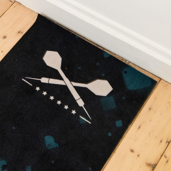 Dartmat 60 x 240 cm - Professionele Vloerbescherming voor Dartbord met Oche en Officiële Gooi-Lijn van 237 cm - Darts Accessoires - Zwart Tapijt — afbeelding 2