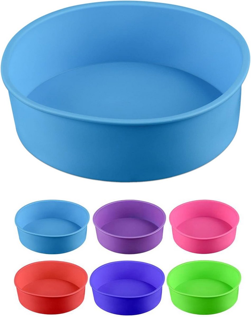 Ronde Taartvorm van Siliconen, Flexibele Bakvorm voor Gebak, Cake en Brood (20 cm)