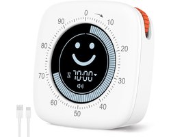Visuele Timer 100 Minuten - Pomodoro Timer met Smiley Display en Schuifregelaar