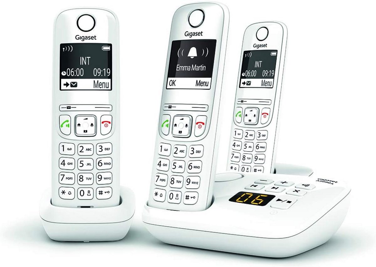 Draadloos DECT Telefoon met Groot Verlicht Display en Zwarte Lijst