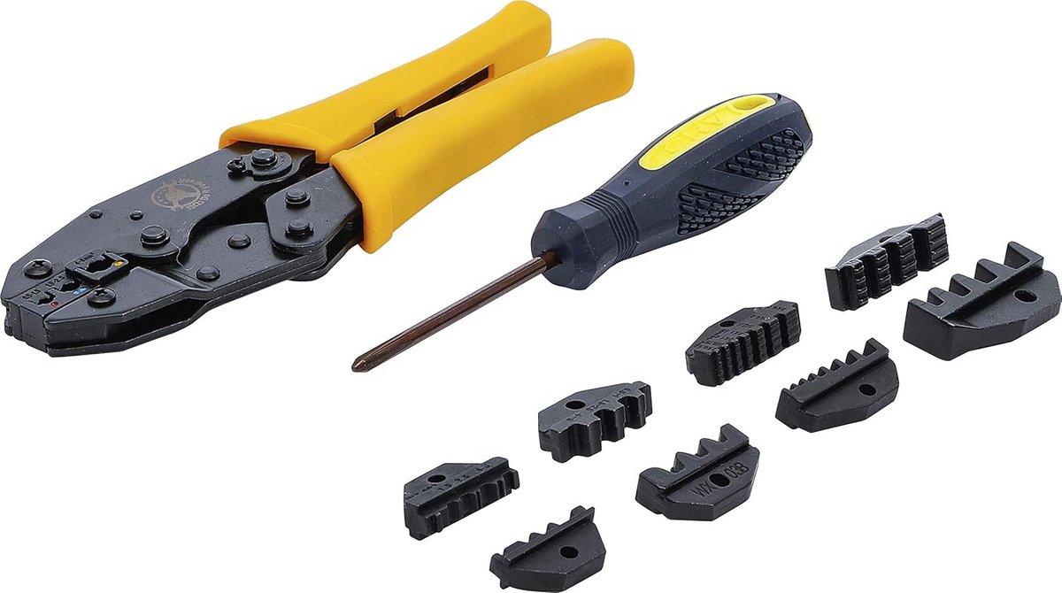 Gereedschapskrimptangset met 5 Verwisselbare Bekken voor Diverse Kabelschoenen