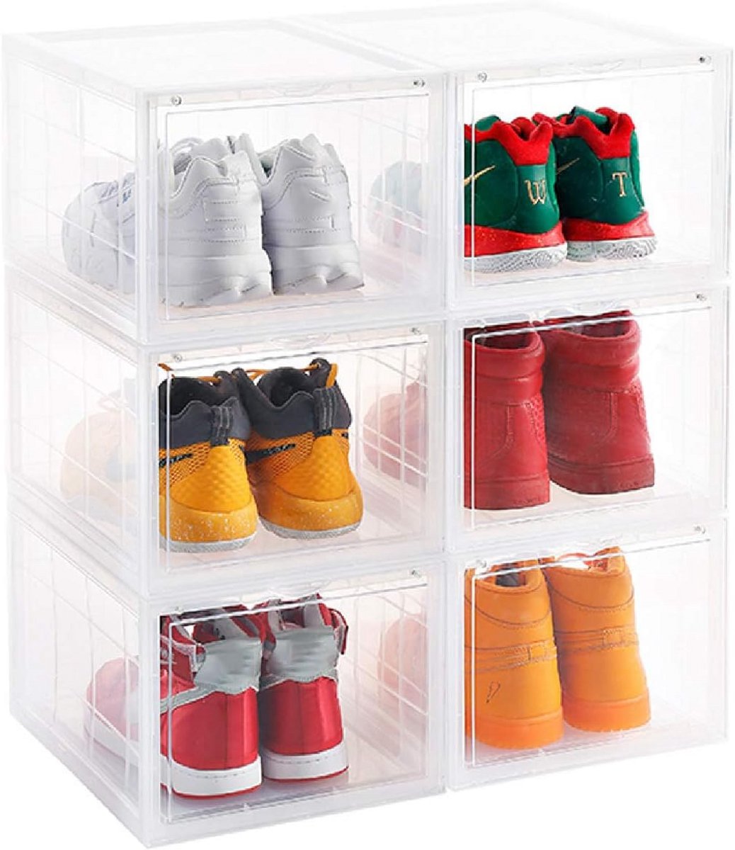 Doorzichtige Opbergboxen voor Schoenen - Stapelbaar & Frontopening - Set van 3