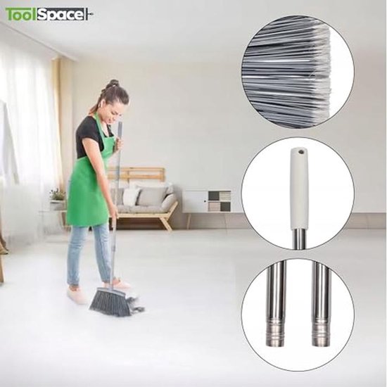 Multifunctionele Tuinbezem 133cm - Robuuste Steel Bezem voor Binnen en Buiten Schoonmaken — afbeelding 5