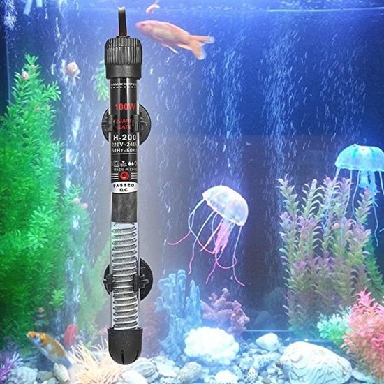 Aquariumverwarming 100W met Thermostaat en Zuignappen - Onderwater Verwarmingselement voor Aquarium