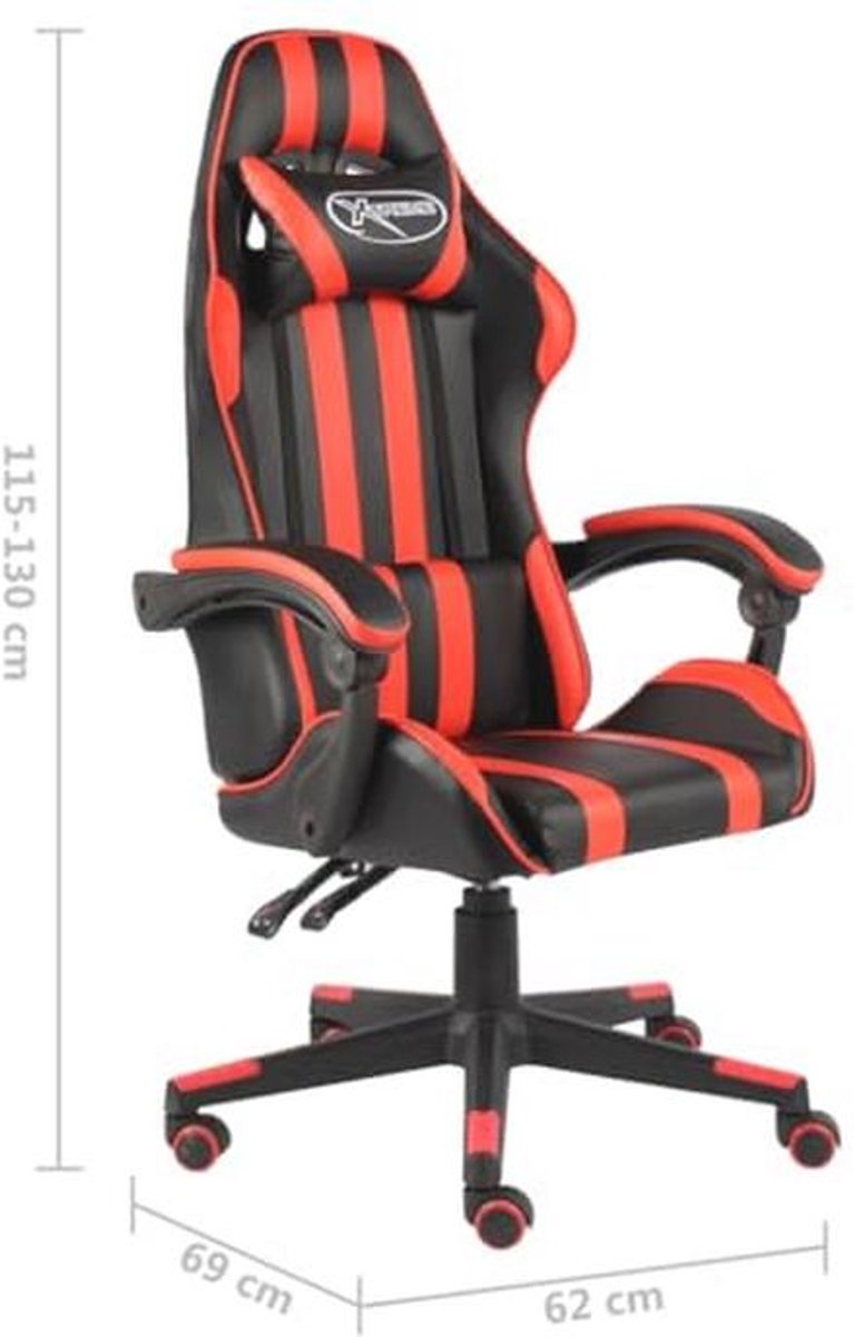 Gamingstoel Kunstleer Zwart Rood - Ergonomisch en Comfortabel