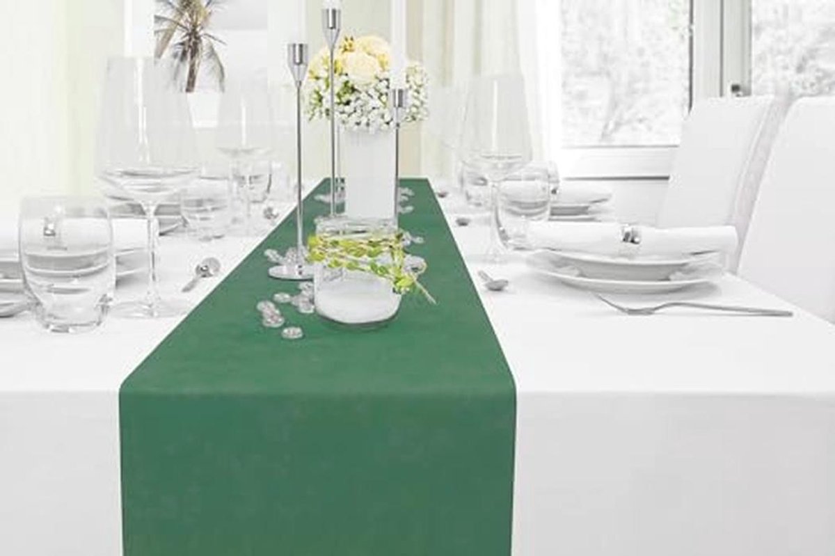 Donkergroen Vlies Tafelloper voor Elegant Feestdecoratie, 30 cm x 25 m