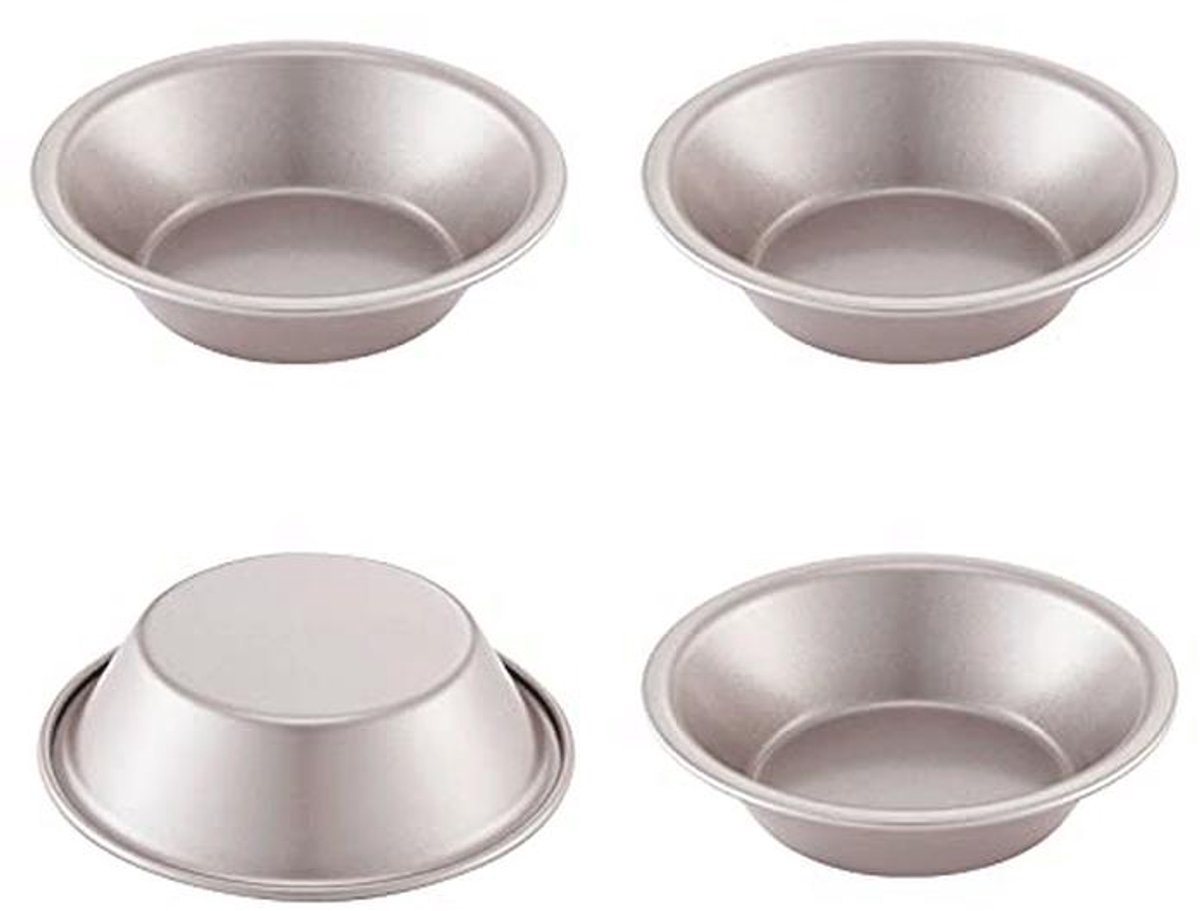 Mini broodpan voor oven bakken - Non-teflon bakvorm, Rond, 4 stuks, Champagne Goud
