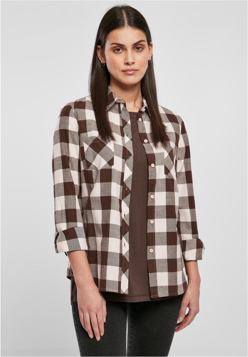 Urban Classics Turnup Checked Flanell Blouse S Bruin