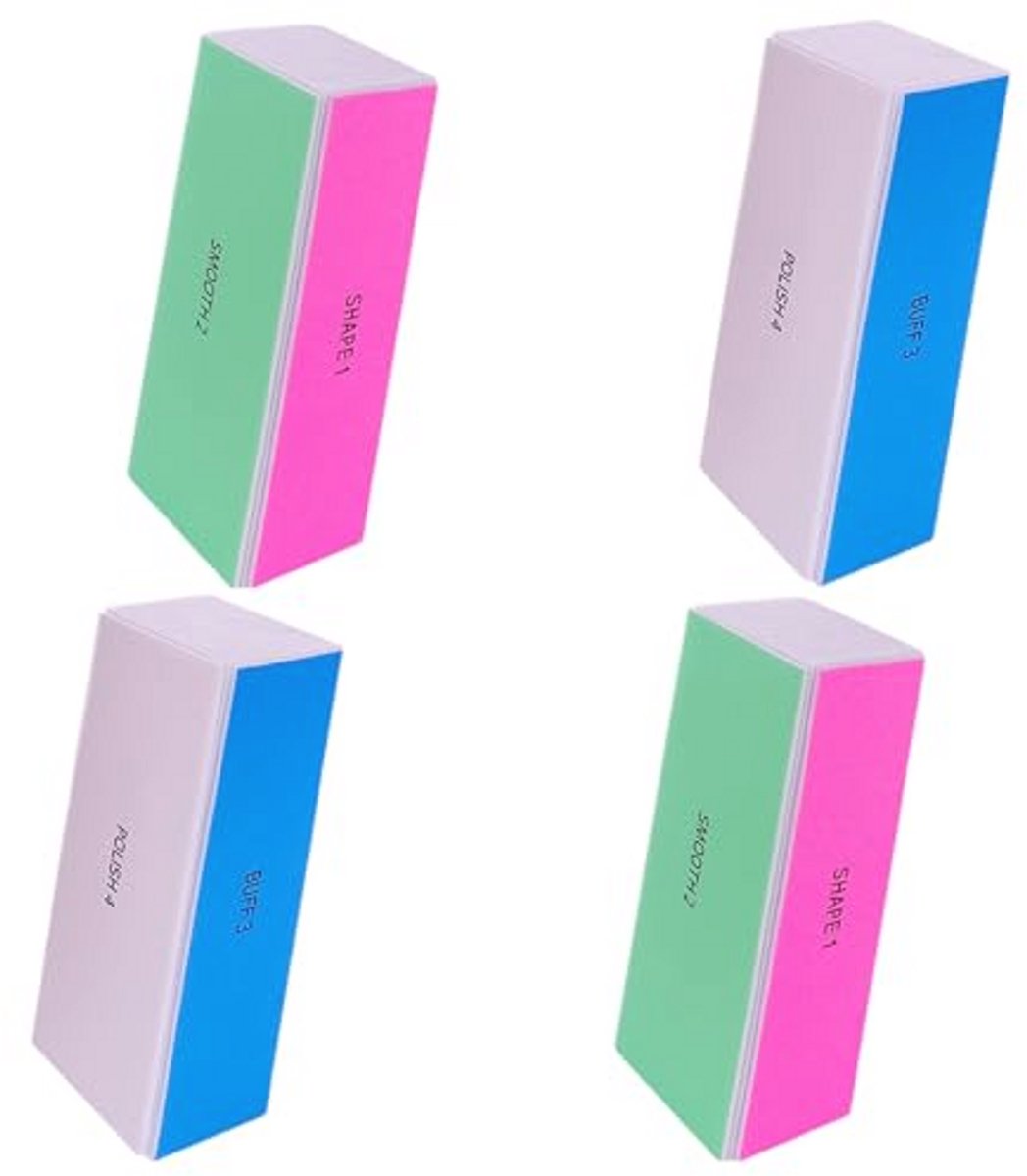 Nagelbufferblok 4-weg - Set van 4 Polijstblokken voor Natuurlijke en Acryl Nagels
