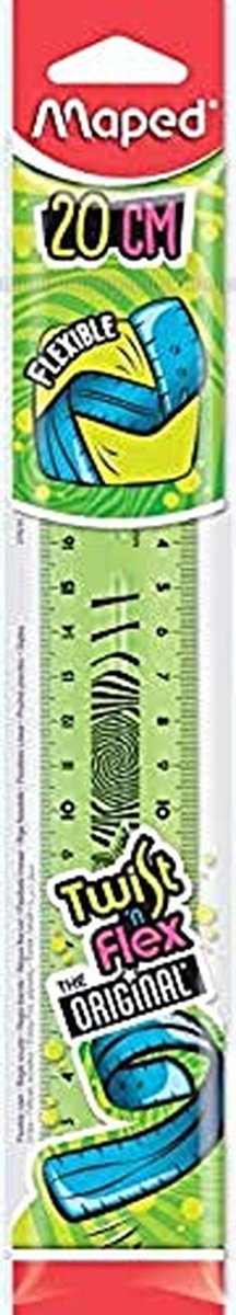 Flexibele 20 cm Liniaal met Dubbele Schaal - Onbreekbaar, Speels en Trendy Groen
