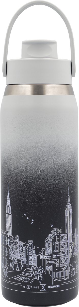 Thermische fles 710ml (24oz)-95% gerecycled roestvrij staal-Staal grijs 'Skyline Bottle NYC 24'