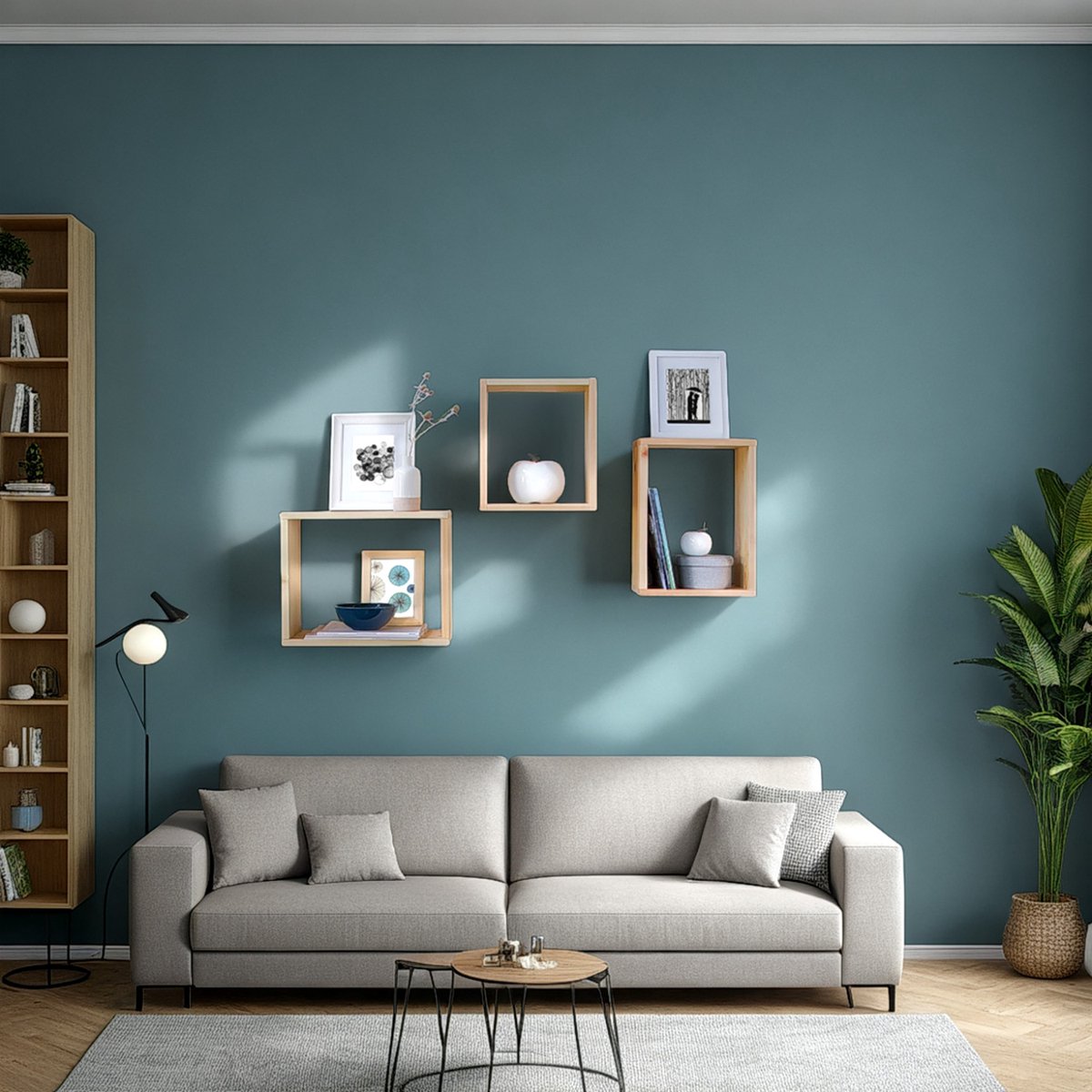 Homestyle4u Boekenplanken - Wandrek Set van 3 - Hangrek - Hout Natuur