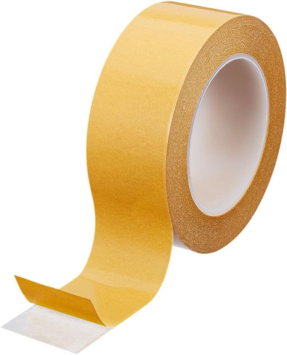 Provento - Dubbelzijdige doorzichtige tape 45 mm x 50 m voor zwaar gebruik met sterke kleefkracht - Foto's ophangen, tapijt vastzetten, doe-het-zelf