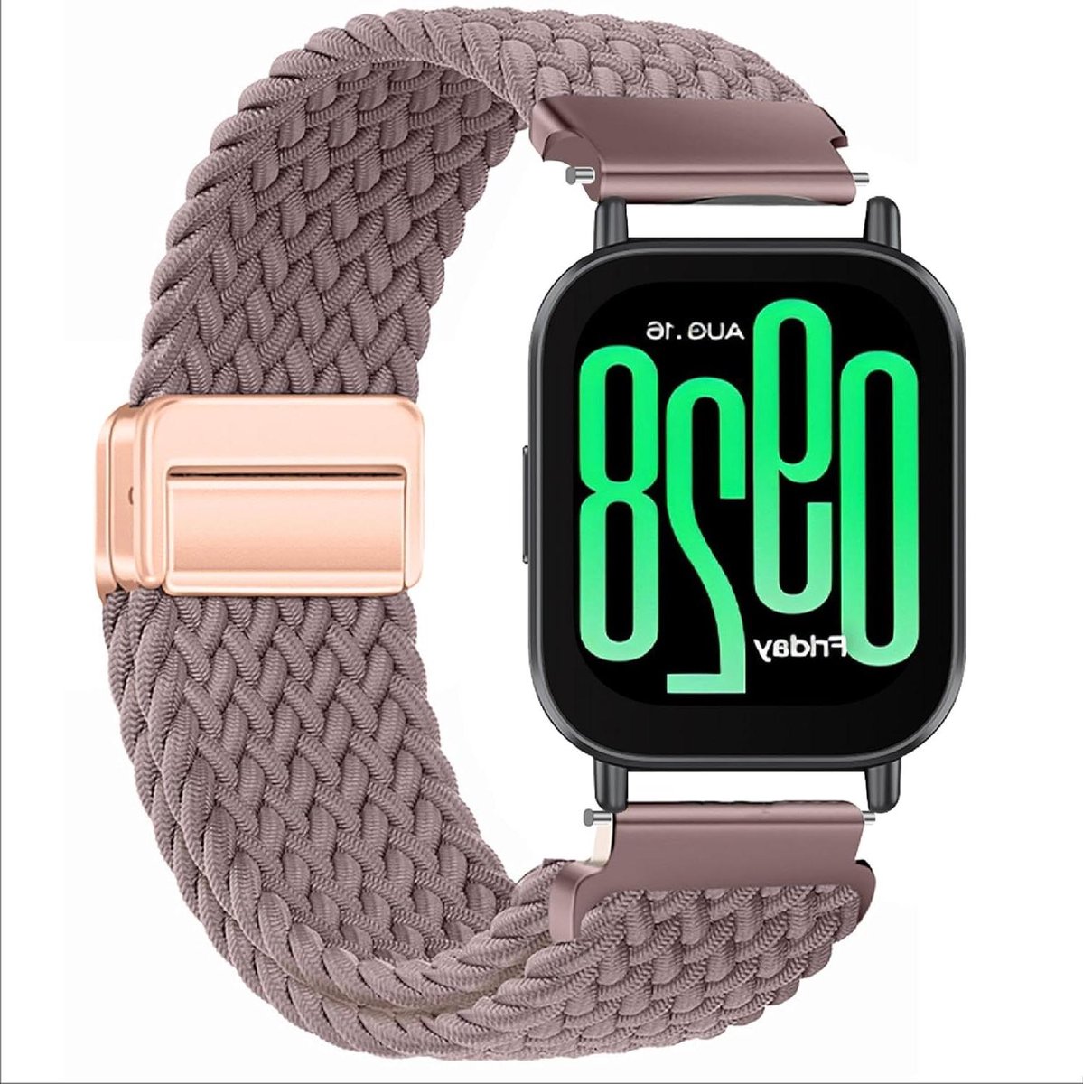 Provento - Flexibele nylon gevlochten horlogeband voor Xiaomi Redmi Watch 5 Active - vervangende band in paars, unisex.