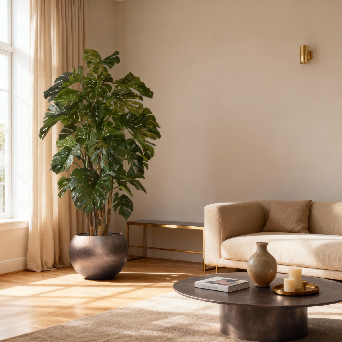 maxifleur Kunstplanten Monstera Giant deluxe kunstboom - 210 cm Groen