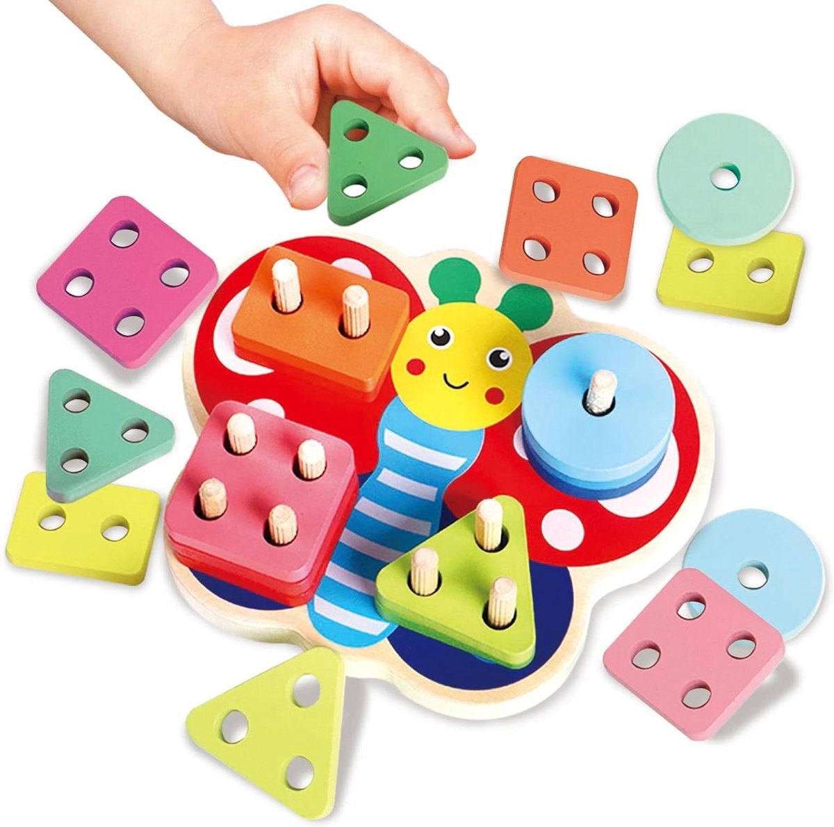Provento - Houten Sorteerspeelgoed voor Kinderen vanaf 1 Jaar, Motoriek Speelgoed, Montessori Spelletjes
