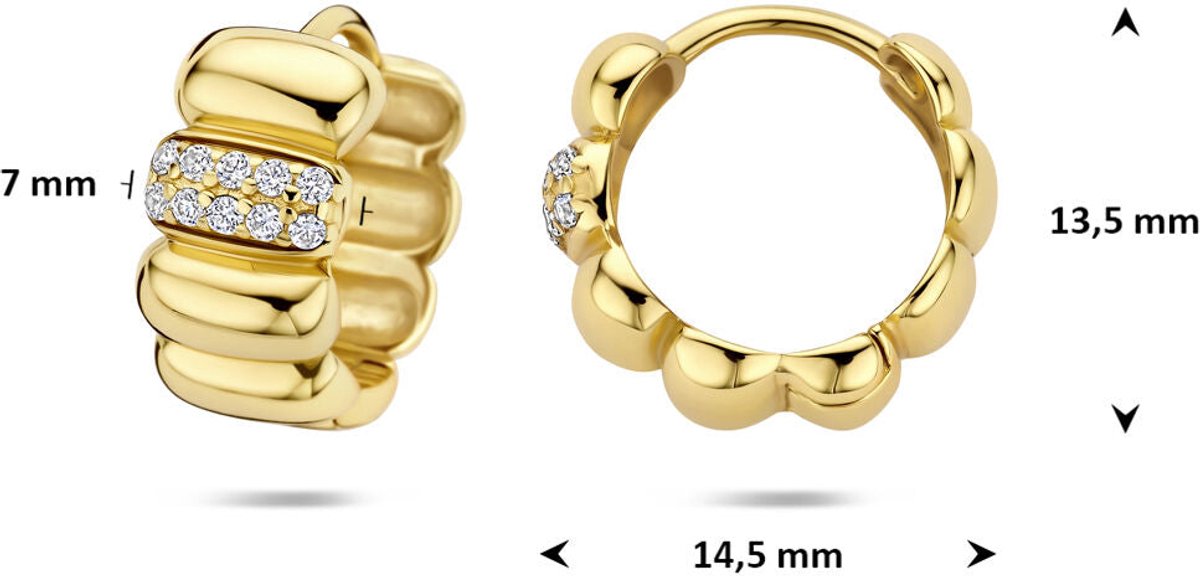 Zilveren vergulde klapoorringen zirkonia 13,5 mm 1 micron - 2104217