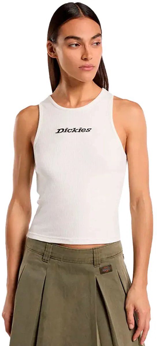 Dickies Rib Mouwloos T-shirt L Vrouw Egret