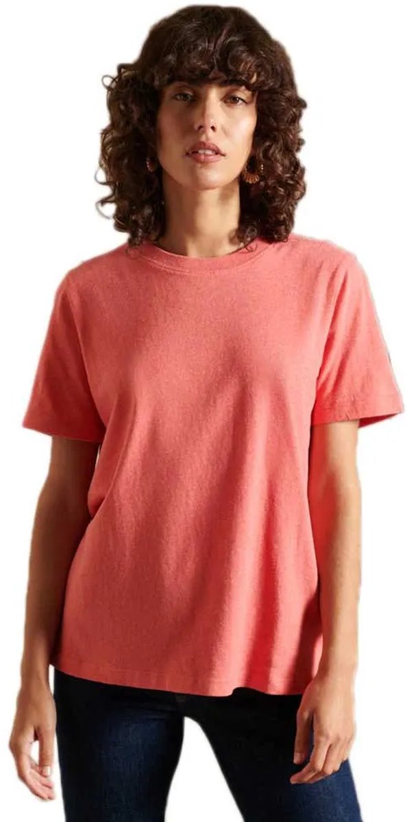 Superdry Essential T-shirt van biologisch katoen met logo Dames T-shirts Koraal