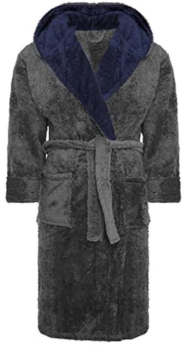 Herenochtendjas met Capuchon en Riem, Superzacht Fleece, Maten S tot 6XL