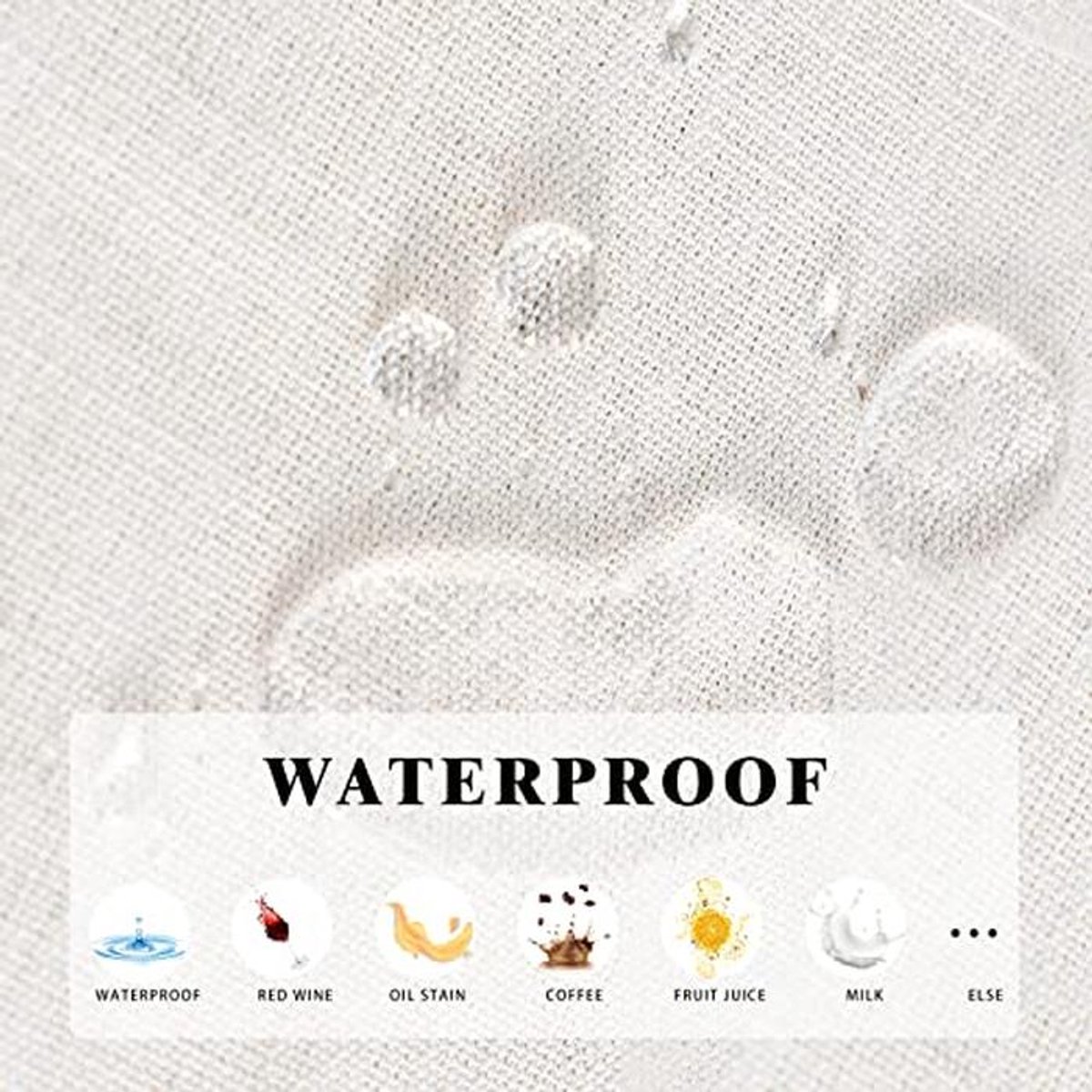 Rechthoekig Tafelkleed van Katoen en Linnen - Waterdicht en Afveegbaar 140 x 200 cm