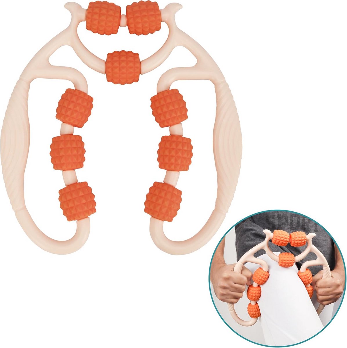 Diepe Weefsel Massage Roller voor Spieren - 9 Wielen voor Ontspanning en Pijnverlichting