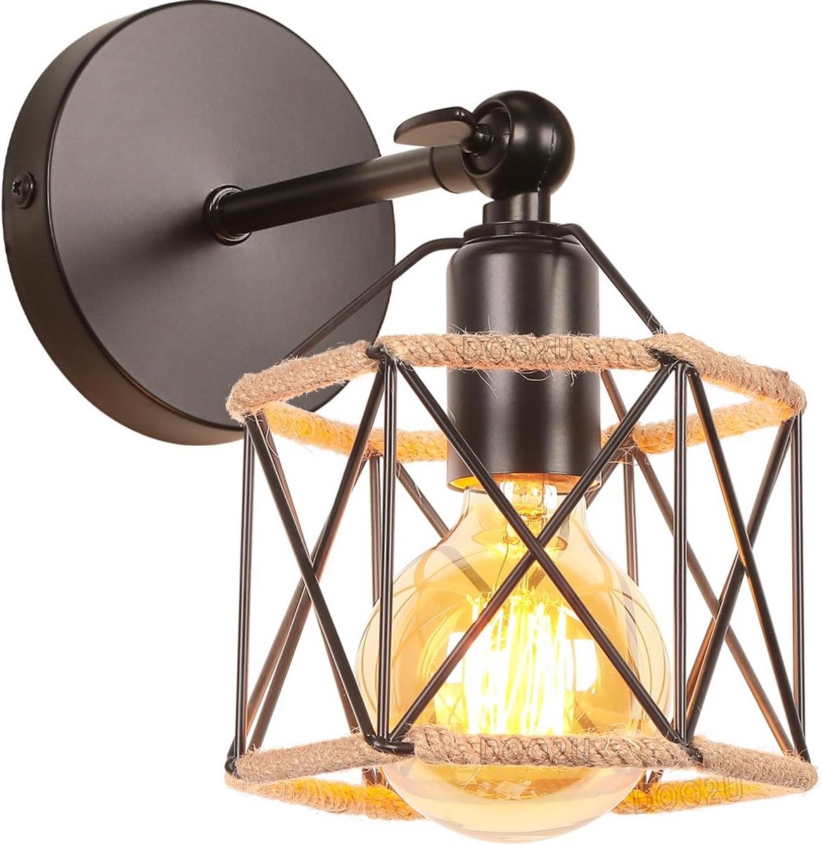 Vintage Wandlamp voor Binnen - Verstelbare Industriele Wandlamp 16CM