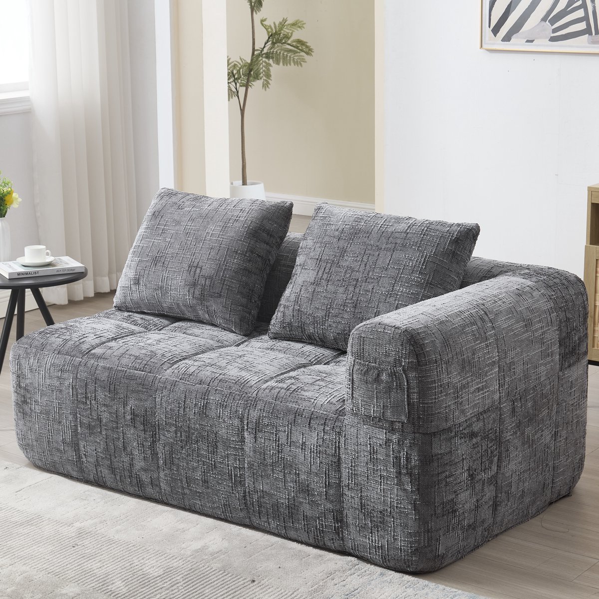 REDOM 2-zits bank met chaise longue – Loungebank & sofa in één – Zijvakken voor opbergruim