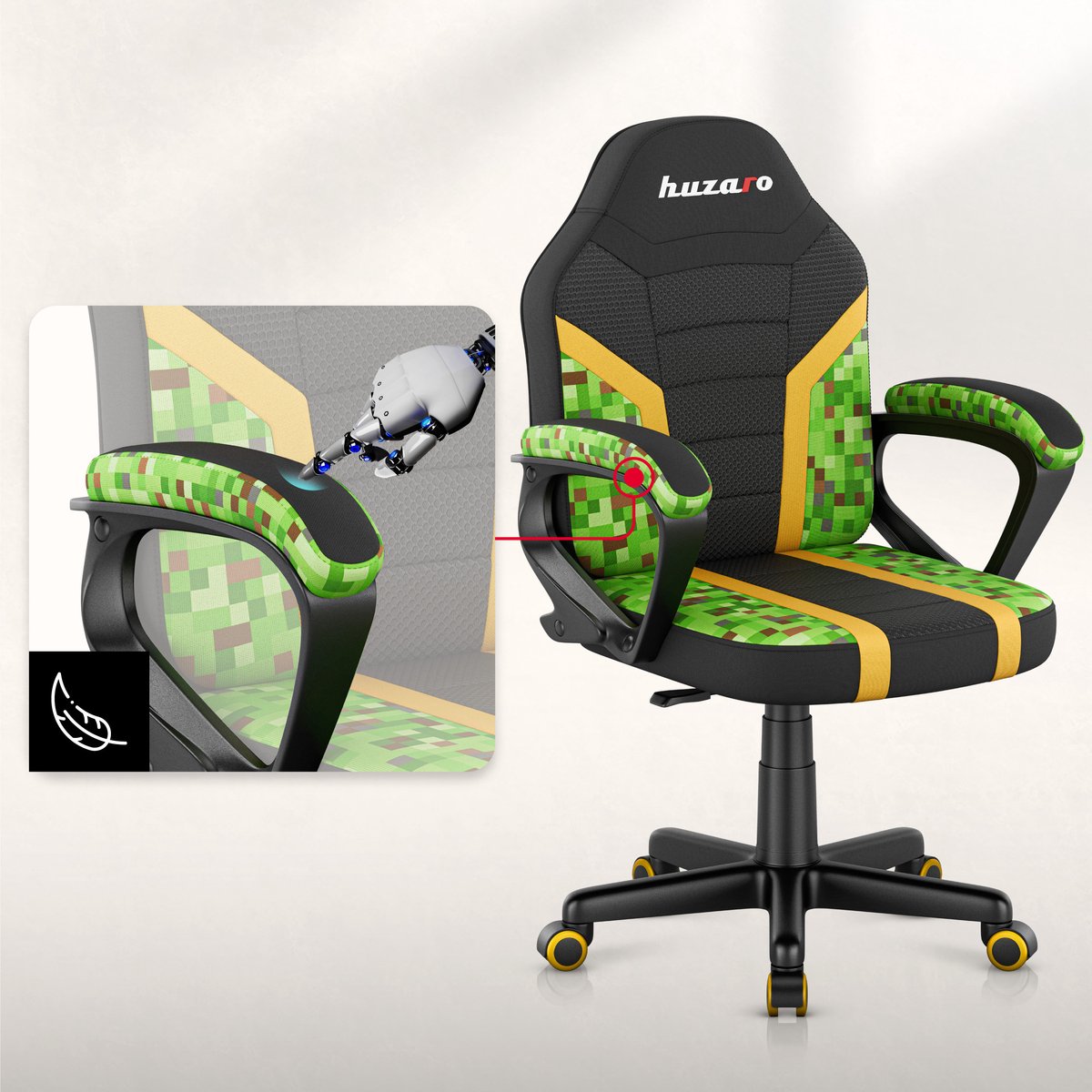 Huzaro Ranger 1.0 Gamestoel Kinderen Zwart Veelkleurig - afbeelding 2
