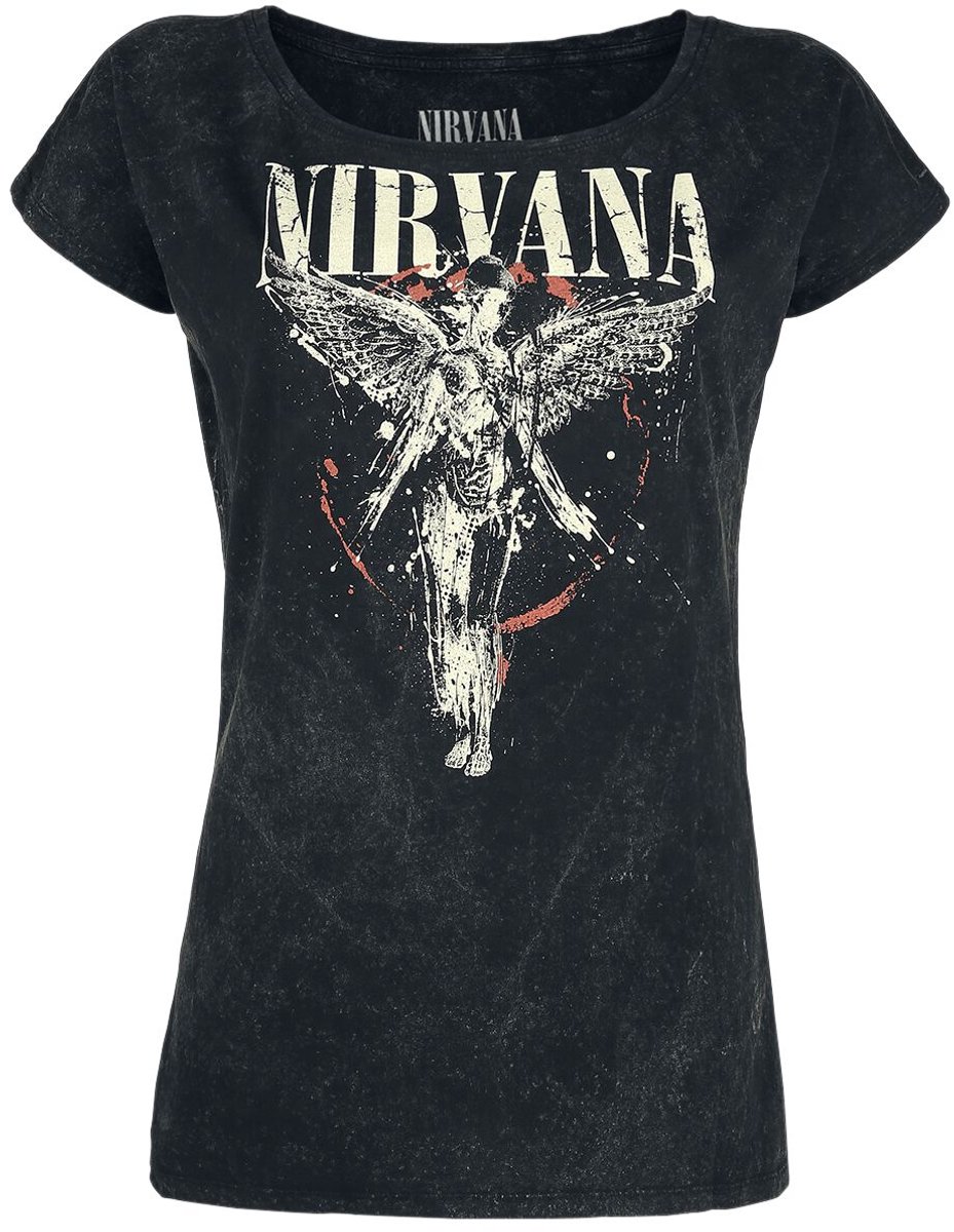 Nirvana Angel Dames T-shirt - houtskool - L
