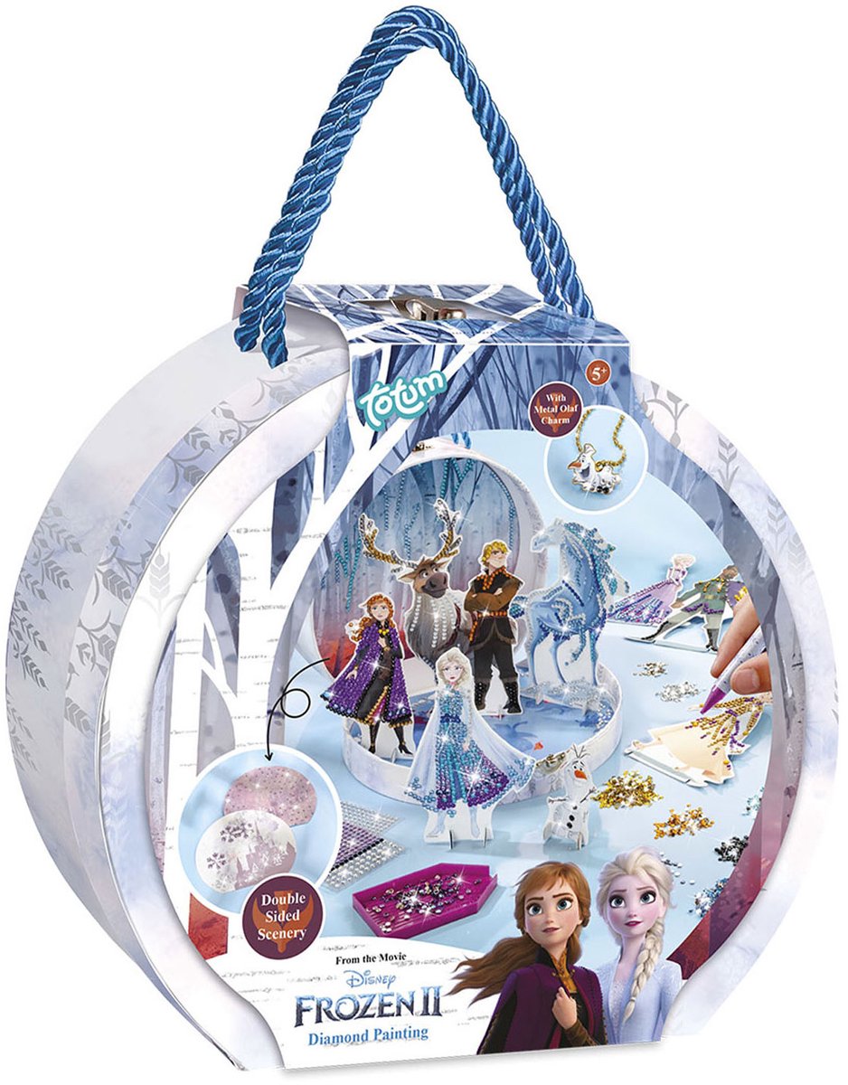 Disney Frozen Totum knutselkoffertje Anna en Elsa glitterfiguren maken - diamond painting knutselen speelgoed meisjes cadeau tip winter wonderland — afbeelding 11