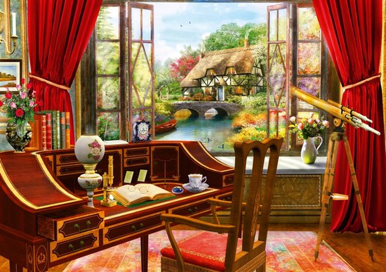 Bluebird Puzzle legpuzzel Study View - 1000 stukjes nostalgie.