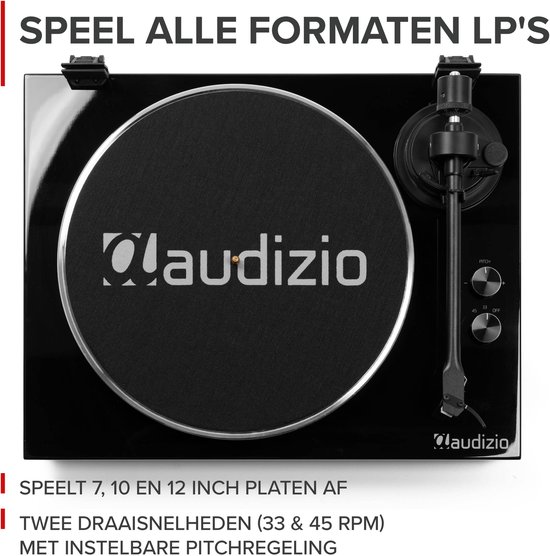 Platenspeler - Audizio Toledo premium platenspeler Bluetooth out - Stijlvol design - Zwart — afbeelding 3