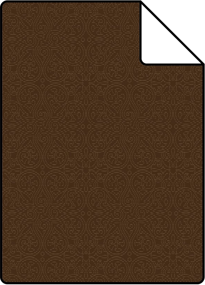 Proefstaal Origin Wallcoverings behang kleine ornamenten bruin en glanzend goud - 26,5 x 21 cm - 345446-S