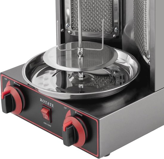 Dönergrill met 2 branders - 3000 W, roestvrij staal, voor BBQ en gyro ...