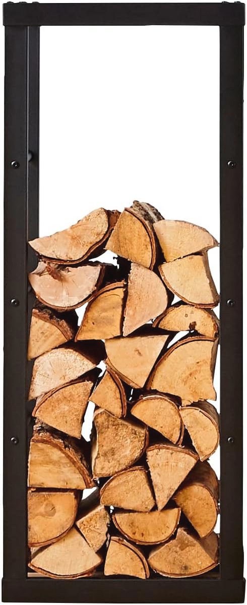 Kleine Zwarte Brandhout Log Rack Opslag 100x40x25cm Metalen Houder