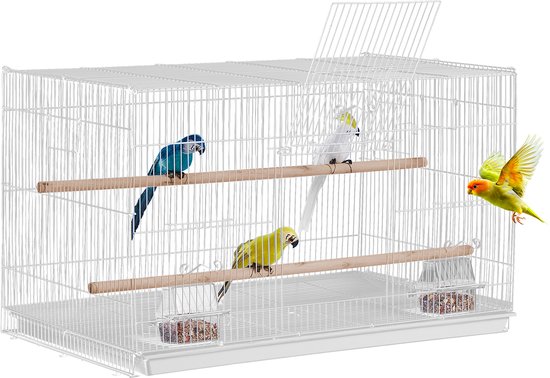 VEVOR Vogelkooi Parkietenkooi Vogelhuisje Vogelmaker 760x460x455mm Wit