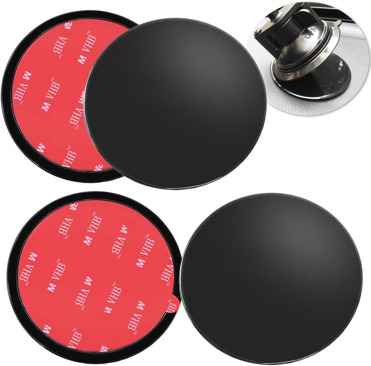 Zelfklevende Dashboardpad Montageschijf - 4 Stuks 73 mm Hittebestendig en Universeel