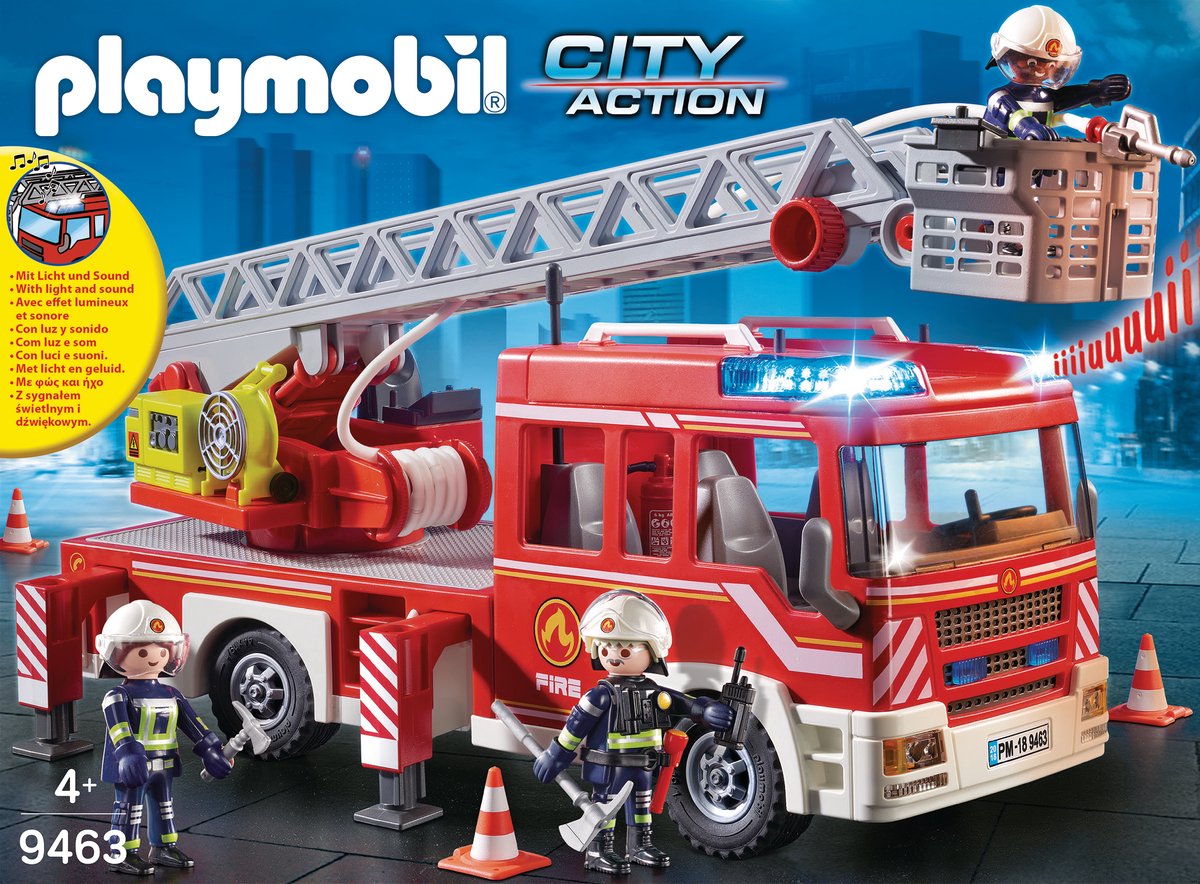PLAYMOBIL City Action Brandweer ladderwagen - 9463 — afbeelding 10