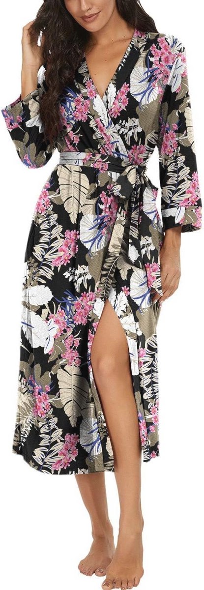 Lange of korte badjas voor vrouwen - Gebreide kimono gewaden, Zachte loungekleding