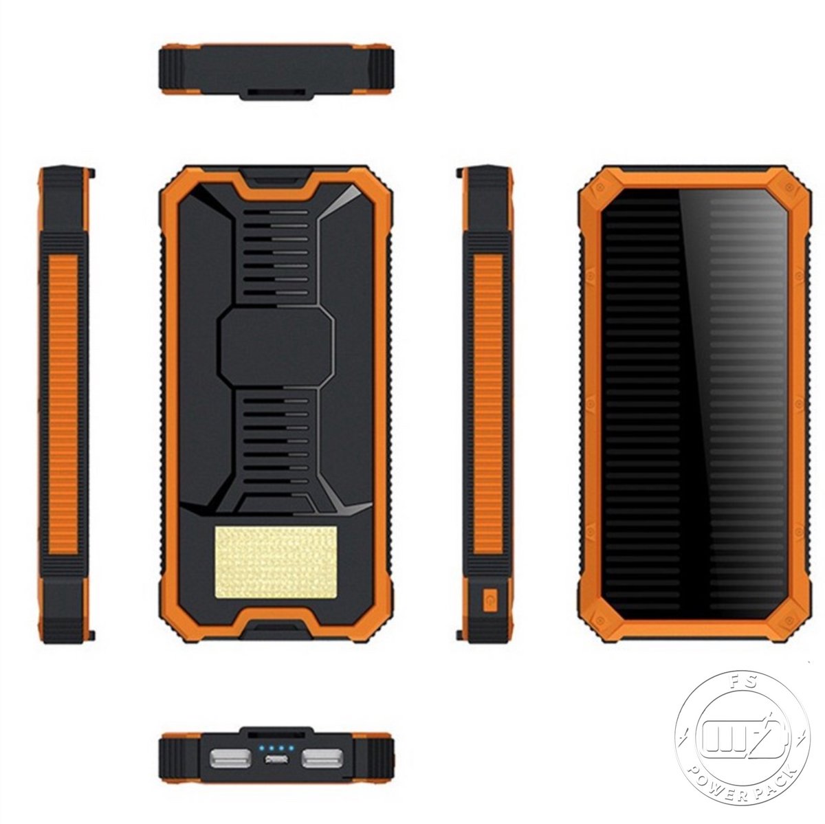 Noodpakket Solar Charger! Zonne-energie opladen 20000mAh Solar Powerbank FS Power Pack 20000mAh Solar Powerbank – Snelladen – Waterdicht – LED Zaklamp & SOS – Externe Accu – Outdoor Noodpakket – Draagbare Zonne-Energie Power Bank – foto 4