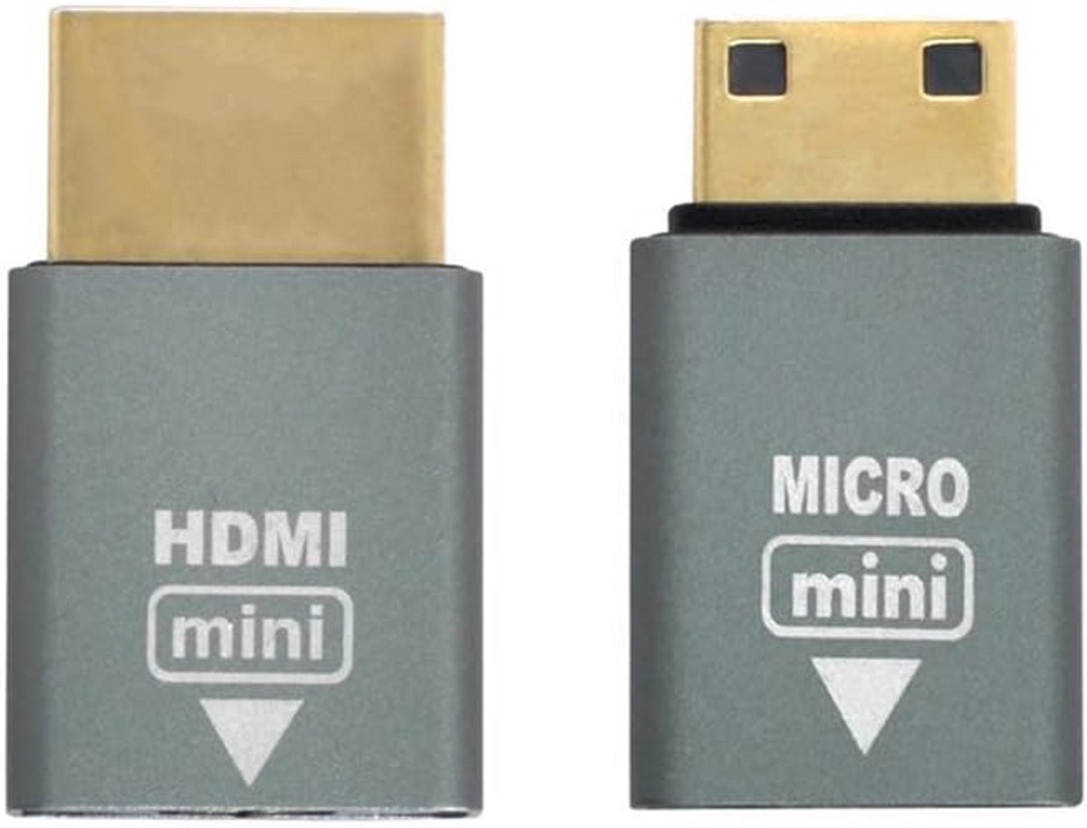 Adapterset Micro HDMI naar Mini HDMI en Standaard HDMI voor 4K Beeldkwaliteit